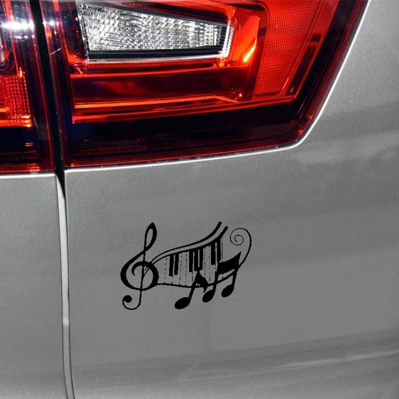 YJZT 17.8CM*11.9CM Music Rock Piano Symbols Vinyl Car sticker Art Decals Black Silver C13-000620