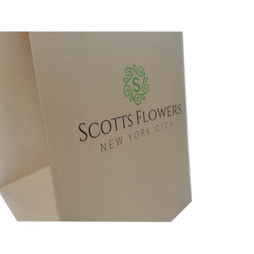 Inside glossy waterproof lamination Kraft paper shopping bag