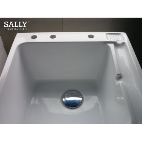 Sally blanc acrylique bassin lavage à double bol à linge