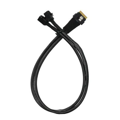 Hard Drive Data Riser Cable SAS SFF 8654 8i to Dual Channel HD 4i Mini SAS SFF-8643 Server Connection