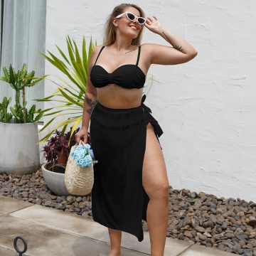 Women's Large Three Piece Bikini Swimwear Set - High Waist Swimwear for Beach