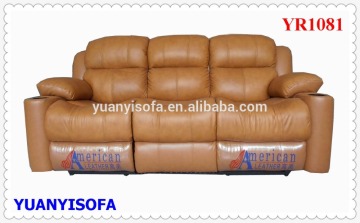 YR1081G Best selling comfortable Top Grian grade leather recliner sofa
