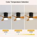 Remote control dc copper wooden ceiling fan