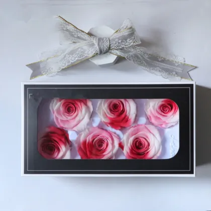 Kunming Factory Rainbow Preserved Forever Rose 56cm Everlasting Flower