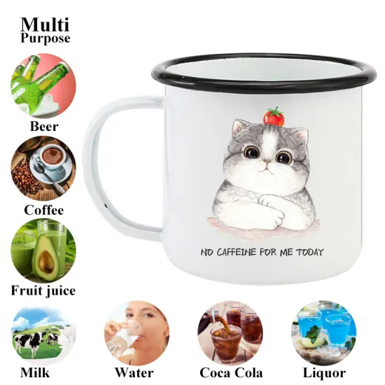 High Quality Cookware Best Selling Enamel Travel Coffee Mug with Design Sublimation
