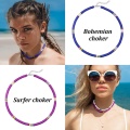 Boho necklaces pendant Handmad Soft Pottery Clay 6mm disc Surfer Choker Beach Collar Necklace for Women Girl Holidays Jewelry