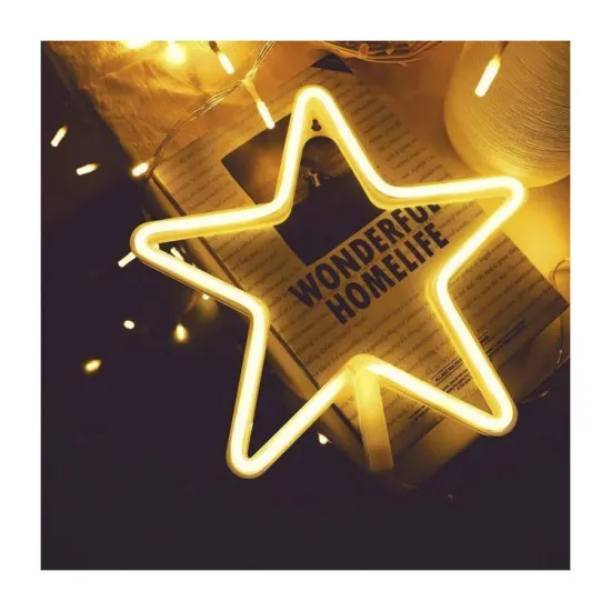 Custom Star Shape Hot Pot Neon Wall Lights and Signs with USB Display