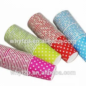 Custom printed disposable colorful single wall paper cup