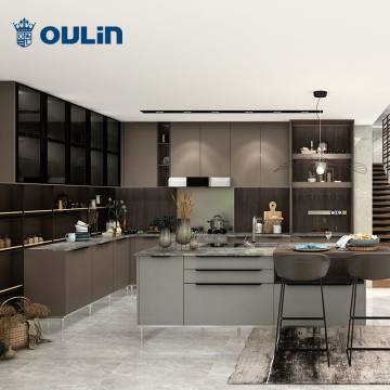 Modern contemporary popular design glass door kitchen cabinet for sale