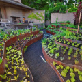 Metal garden ornaments Corten steel garden edging