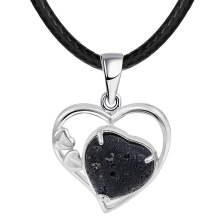 Lava Rock Love Heart Birthstone Pendante Colliers de pierre précieuse pour les femmes