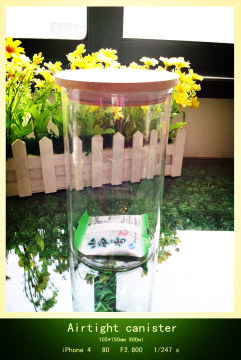 900ml Transparent glass storage bottle