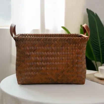 American-Made Rattan Storage Basket for Clothing and Laundry