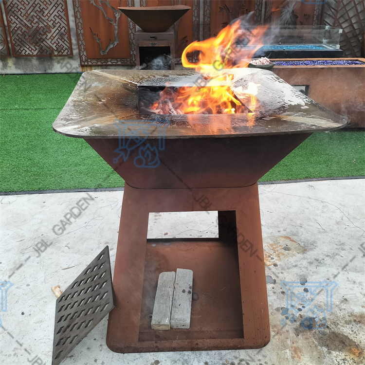 Corten Steel Antique Fire Pit BBQ