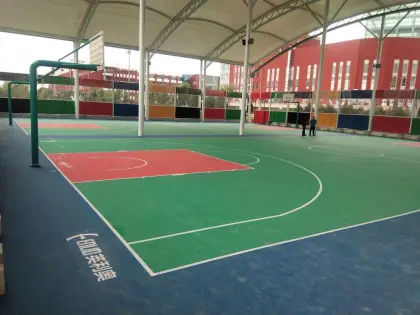 Interlocking sports floor for Multi-Sport Game Courts