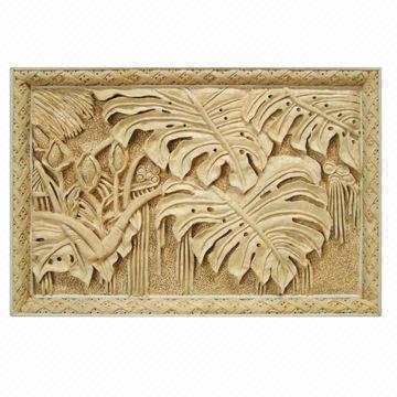 30-inch Beautiful Leaves Classical Antique Marble Relief Stone Jade Carvings