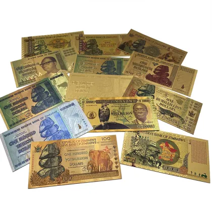 Customizable Zimbabwe Banknotes: Gold Plated 100 Billion Trillion Quintillion Dollar Wholesale Offer