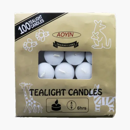White Unscented long burning time tealight candles 8h