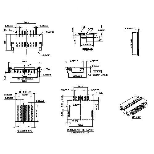 0.5mm FPC,H=1.0 SMT RIGHT ANGLE BOTTOM CONTACT HINGED COVER TYPE(EASY ON) FPC0.5-XXRMXXX6 0.5mm FPC,H=1.0 SMT RIGHT ANGLE BOTTOM CONTACT HINGED COVER TYPE(EASY ON) FPC0.5-XXRMXXX6