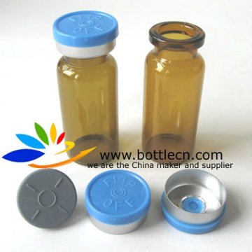10ml sterile amber vial gray rubber stopper sky blue 20mm flip off caps crimper