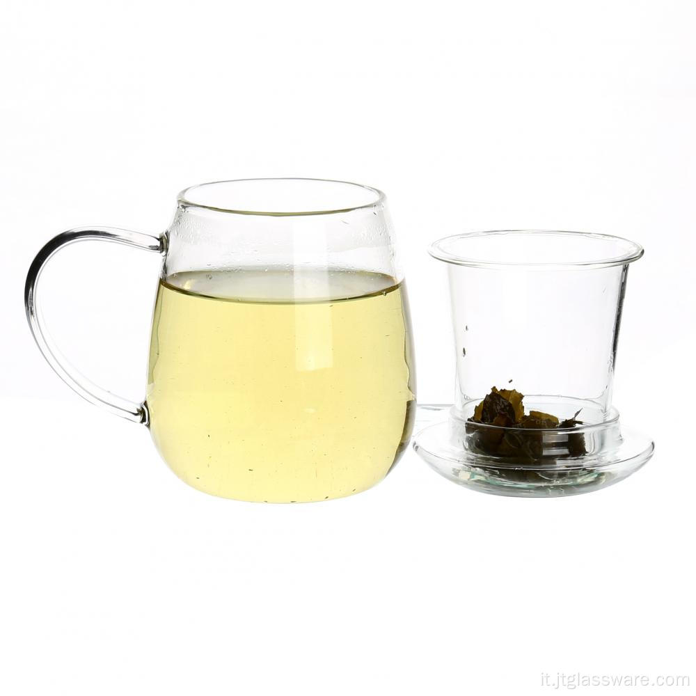 Tazza da tè Tazza da tè in vetro con filtro e tazze con coperchio