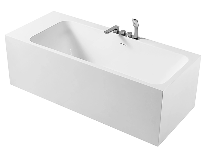 Weiße moderne freistehende Acrylbadewanne Quadrat