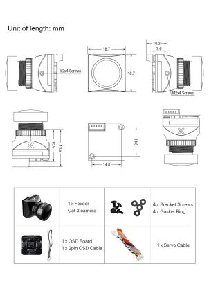 Foxeer Night Cat 3 Micro 1200TVL Night Vision Camera for RC FPV Racing Drones