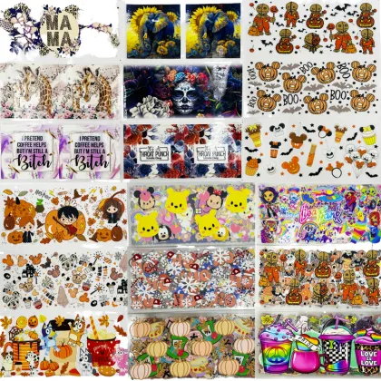 Ready to Ship 16oz Libbey UV DTF Custom Cup Wraps and Tumblers with Logo