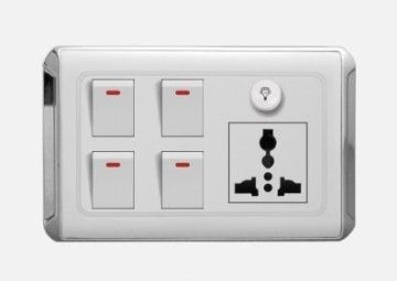 Electrical Light Switch Socket With Indicator Light Pc Abs Material Wall Sockets Hyg-041