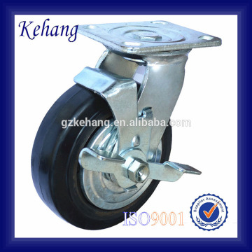 rubber series caster wheel,150mm hard rubber wheels,6 inch push cart wheel
