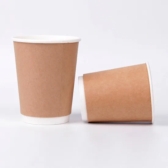 Brown Double Wall Paper Cups with Water-Based Coating for Coffee and Hot Drinks