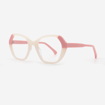 Rectangle and irregular Laminated Acetate Women's Optical Frames 23A3042