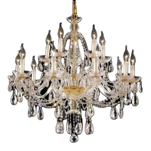 Wedding Tent Lighting: Crystal Glass Lights and 15-Arm Chandelier for Hotel Decor