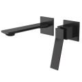 Matt Black Wall Mounted 2 Hole Basin Faucet