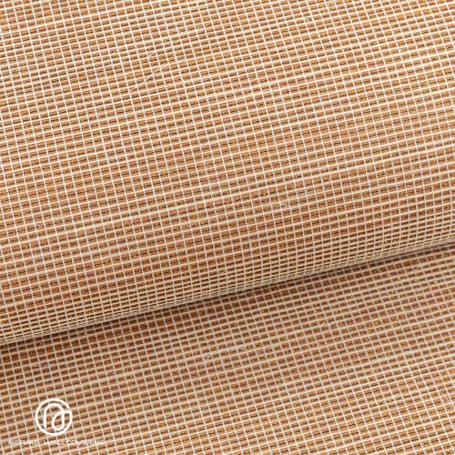 غطاء جدران مصنوع يدويًا من السيزال باللون الأبيض البني