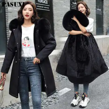 2024 Women's Oversized Navy Blue Coat - Casual Winter Wear Against Cold Winds