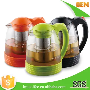 tea glass with filter,glass tea maker,auto-open lid tea pot,colorful tea pot