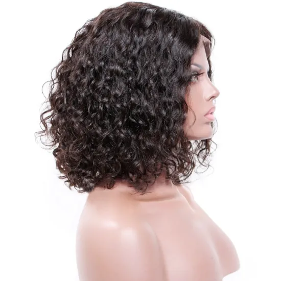 Fashion Design 10 Inch Lace Front Short Bob Wig Wholesale Curly Human Hair Bob Wigs