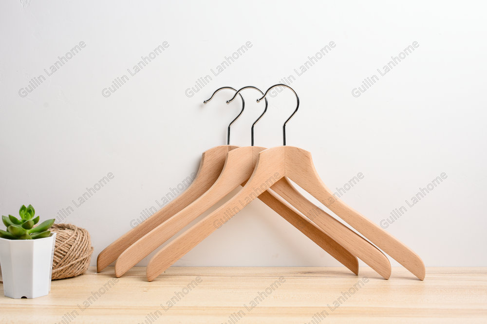 Luxury Customized Beech Wooden Clothes Suit Hanger