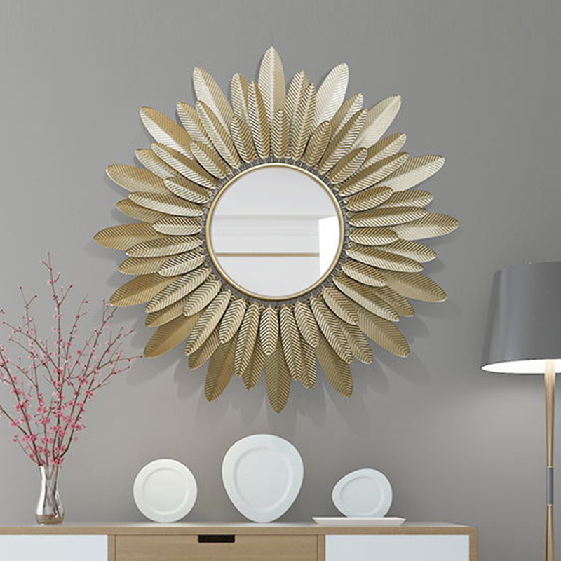 Modernos espejos de metal decoración del hogar de la pared