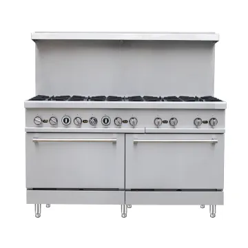 10-Burner Commercial Gas Range with Oven