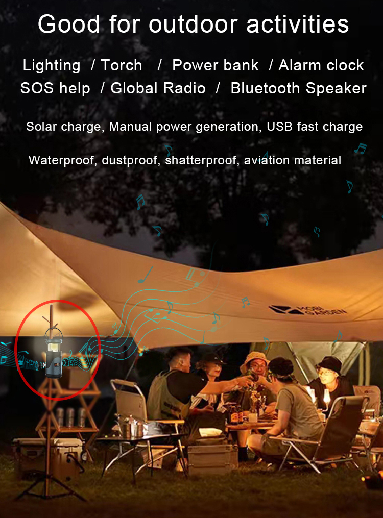 Multi Camping Lantern Dab+ FM Radio Solar Bluetooth Lautsprecher