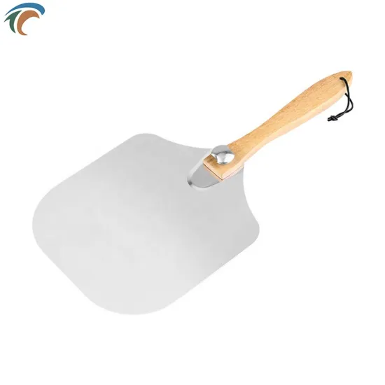 Wholesale Premium Aluminum Metal Pizza Peel With Foldable Wood Handle
