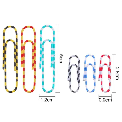 Zebra Color Paper Clips, 33mm, Assorted Vinyl Jumbo 100pcs per Box