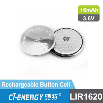 LIR1620 Li-ion rechargeable button battery