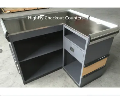 Modern Boutique Grocery Store POS Cashier Checkout Counter