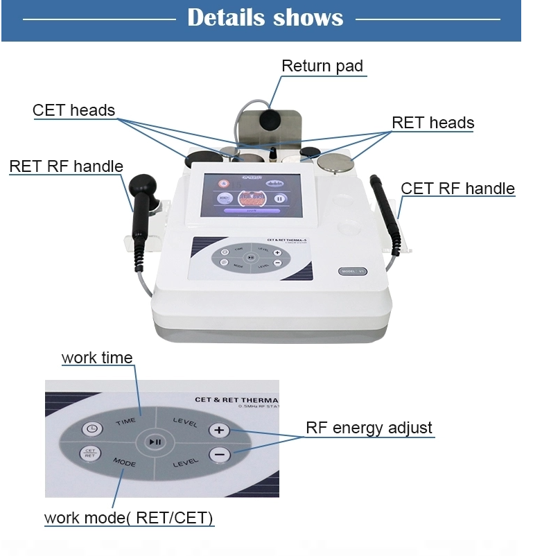 Tecar therapy Physiotherapy diathermy slimming machine monopolar rf RET CET body shape Face lift beauty equipment