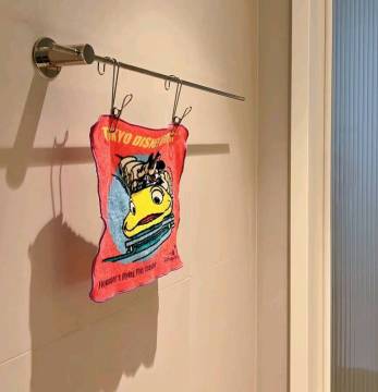 Hanging hook on wall stainless steel towel rack