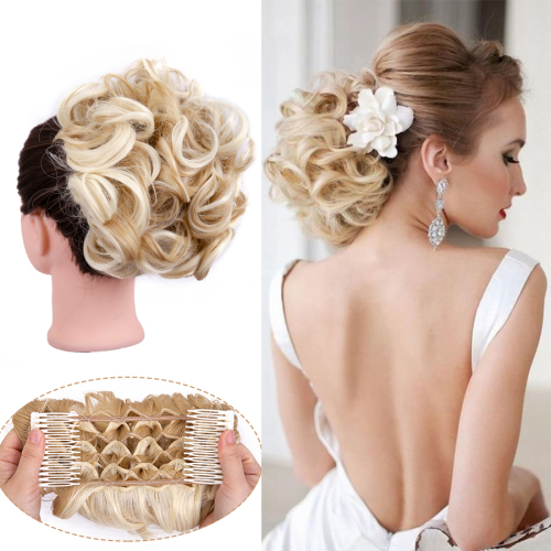 Pettine grande riccio sintetico chignon updo copricapo per capelli