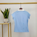 Contrast Color Equestrian Tops Short Sleeves For Ladies